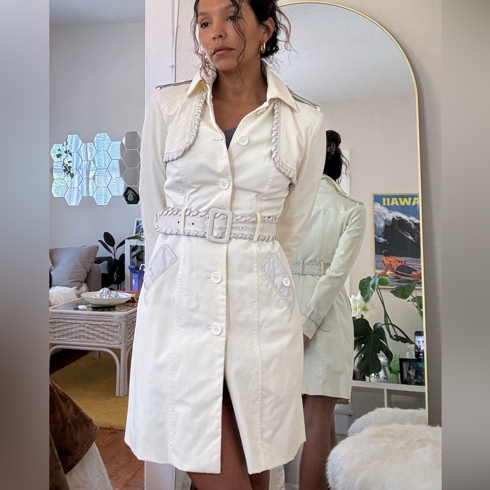 Vintage 1976 Bebe leather trench jacket
